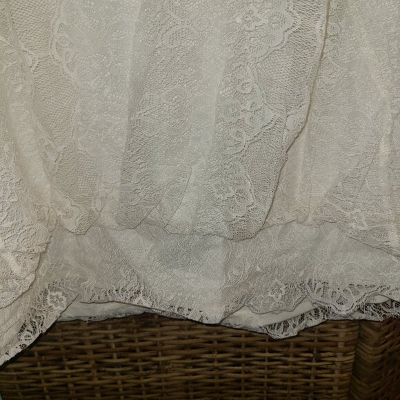 Style & Co Top Women's 3X Plus Cream Lace 3/4 Sleeve Boho Glam Peasant Dolman - Picture 3 of 5